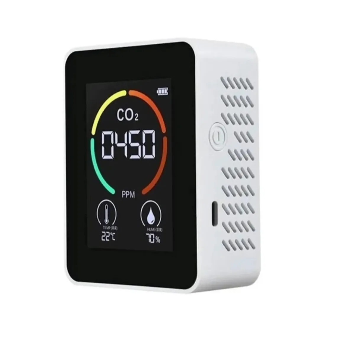 GENERICO - Monitor De Calidad De Aire Co2 Detector Dióxido De Carbono Negro