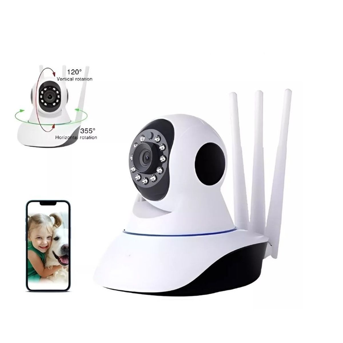 GENERICO - Camara Seguridad Mascotas Gatos Perros Camara Wifi Nocturna