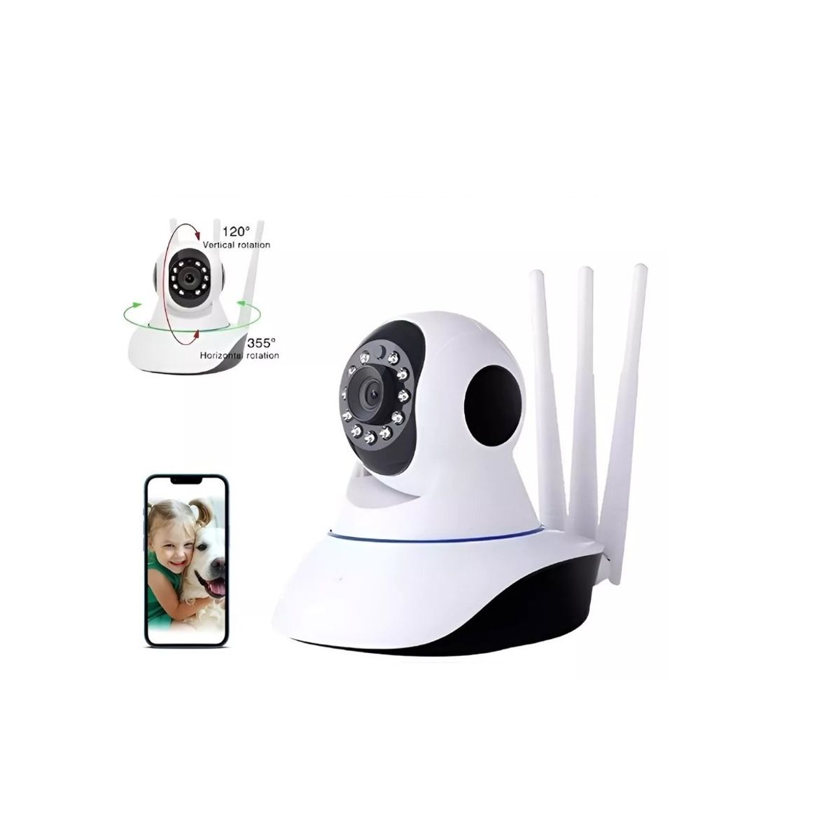 GENERICO - Camara Seguridad Mascotas Gatos Perros Camara Wifi Nocturna