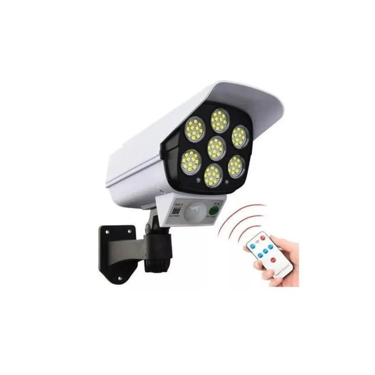 GENERICO - Foco Solar Simula Camara De Seguridad Sensor De Movimiento