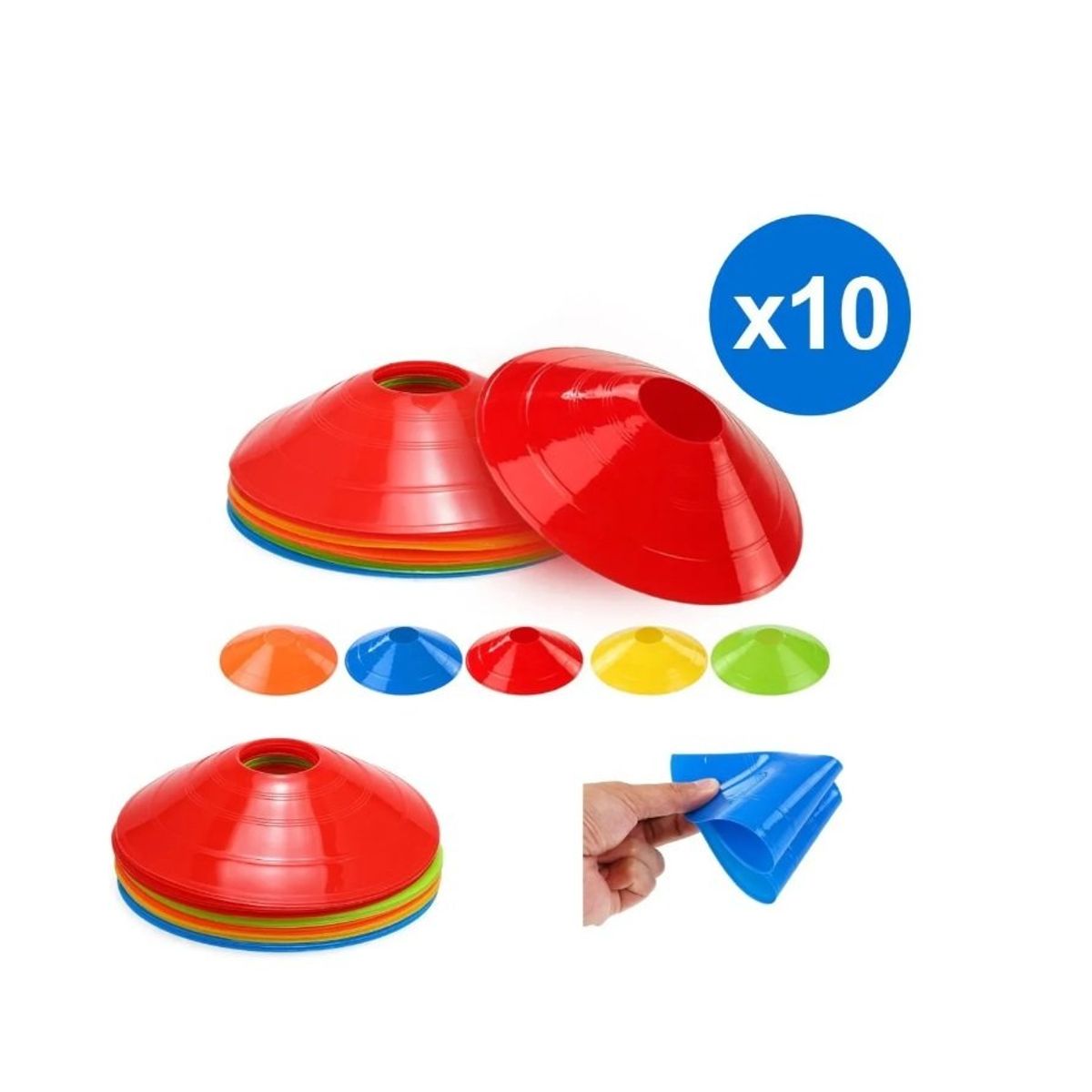 GENERICO - Conos Lenteja Entrenamiento Crossfit Fitness 10 unid Mix