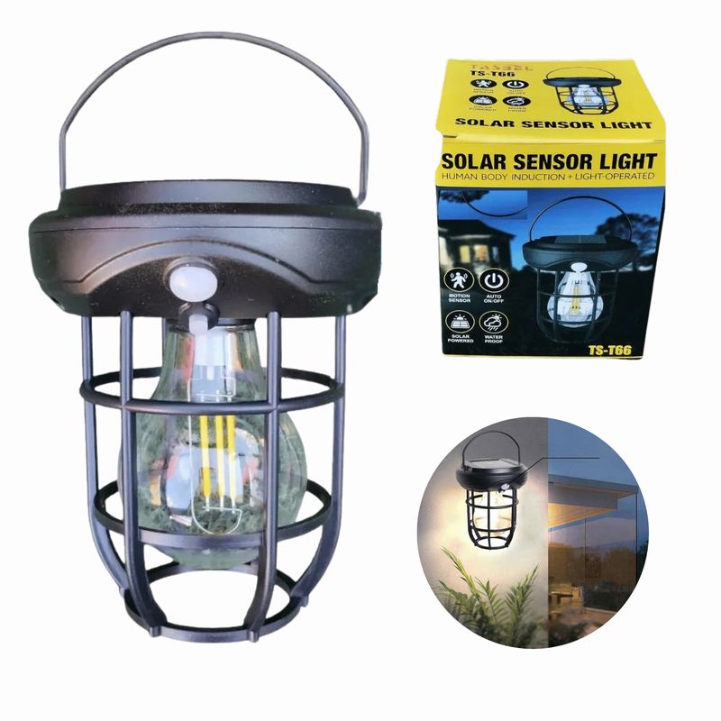 UTILISIMO - Farol Solar Foco Con Sensor De Movimiento Panel Solar Exterior