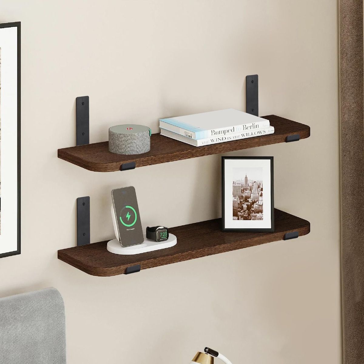 GENERICO - Soportes Para Estantes De Pared Metal Hogar Cocina 2pcs