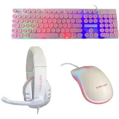 LVLUP - Combo Gaming Rosa Teclado + Mouse + Audifonos