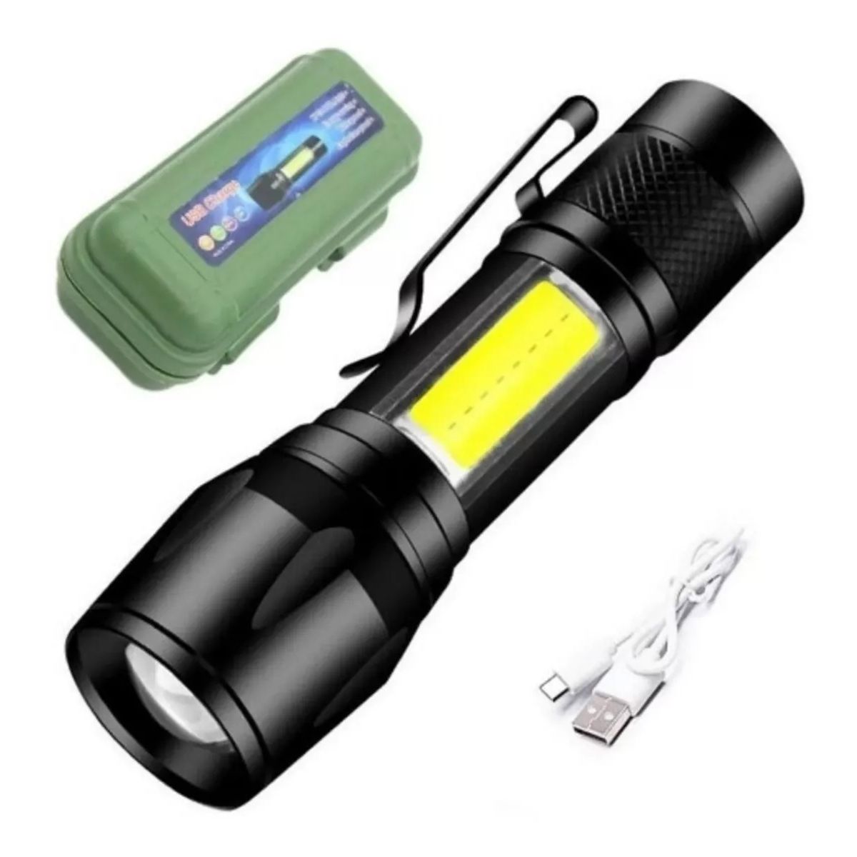 GENERICO - Linterna Led Potente T6 2.000 Lum Recargable USB Zoom lámpara ajustable