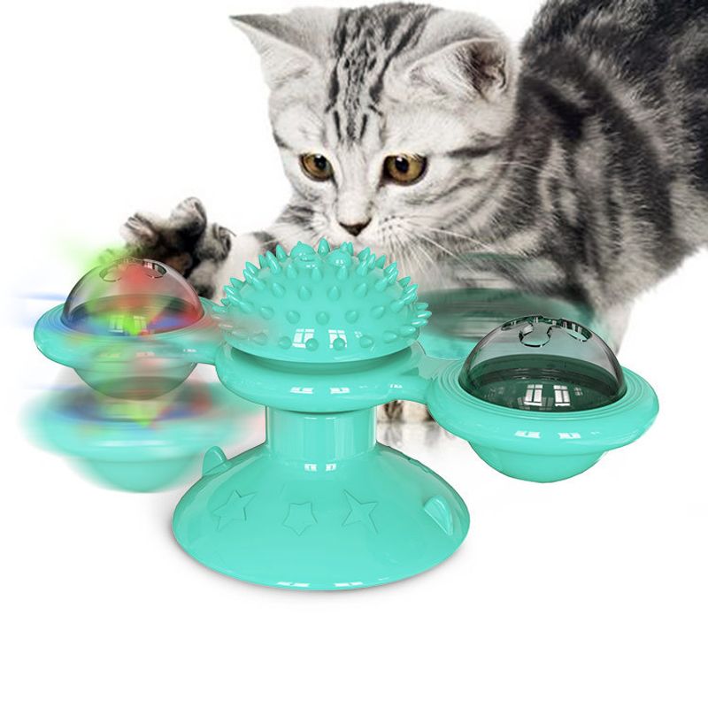 GENERICO - Juguete Antiestres para Gatos Catnip Tocadisco Molino Viento