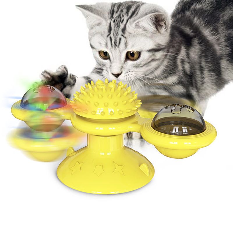 GENERICO - Juguete Antiestres para Gatos Catnip Tocadisco Molino Viento