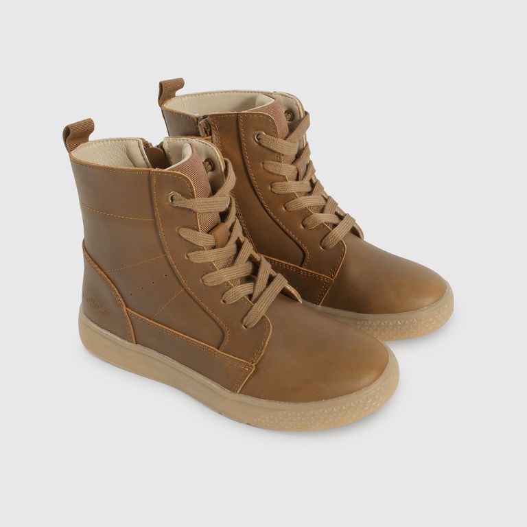 Botín Niño Cuero Cordones