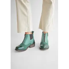 GIANI DAFIRENZE - Botin Mujer De Cuero Diana Verde C3.