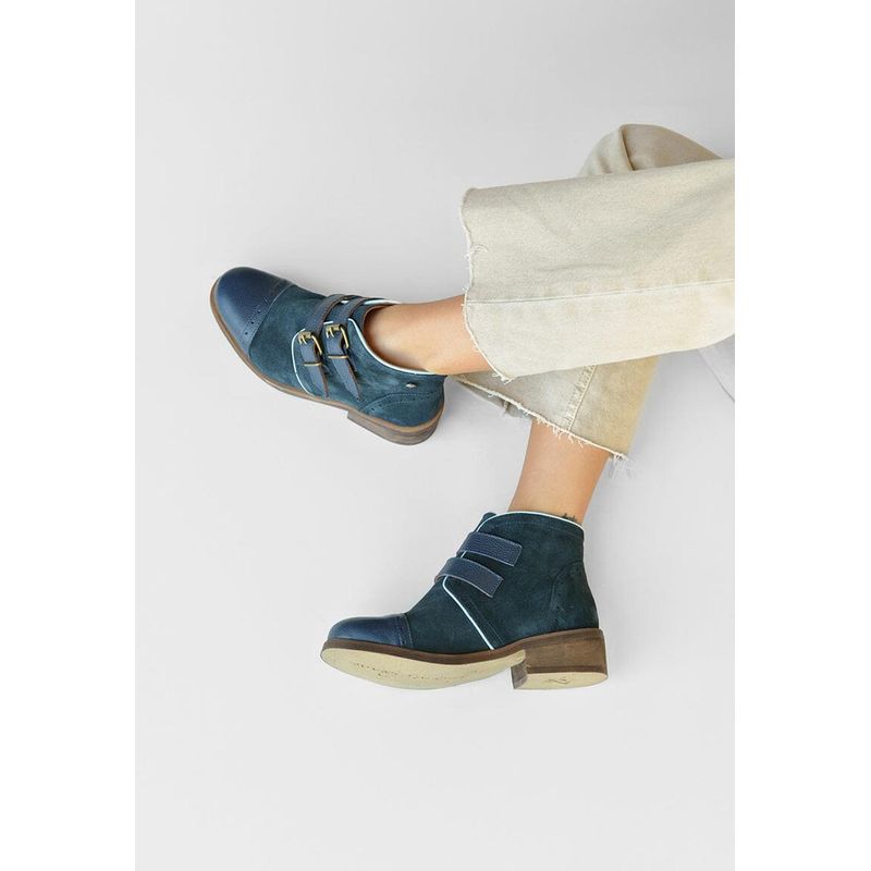 GIANI DAFIRENZE - Botin Mujer De Cuero Judy Azul C2