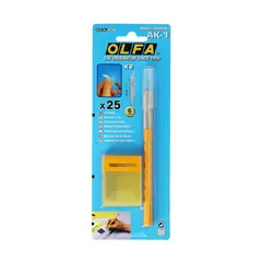 OLFA - Cuchillo de Arte + 25 Repuestos KB Blister AK-1
