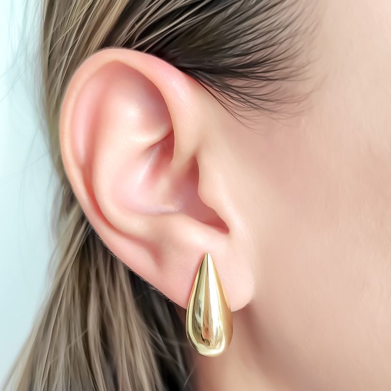 Aros Gota Raquel Enchapado Oro 18K Dorado TALLA UNICA