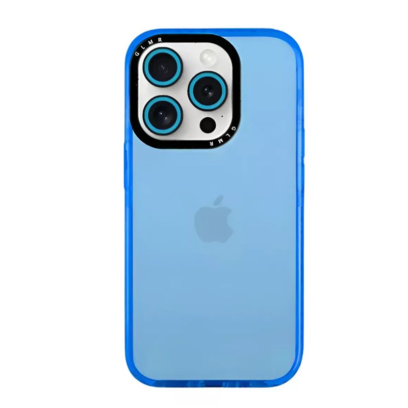 GENERICO - Carcasa Neon Con Lentes Para iPhone 16 Pro Max Azul