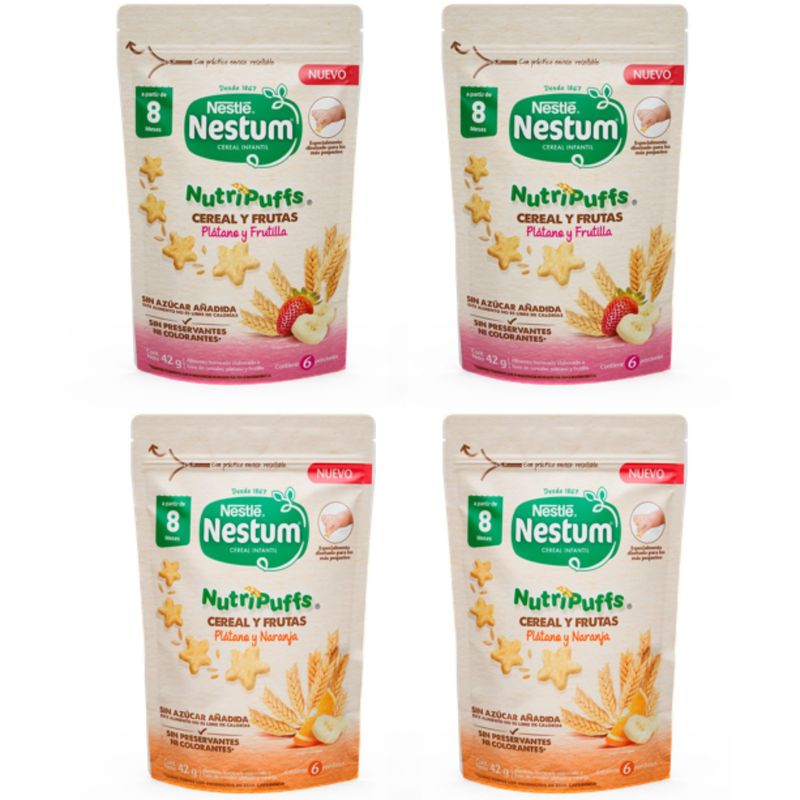 NESTUM - Pack 4 Cereales Infantiles Nutripuffs Mixtos
