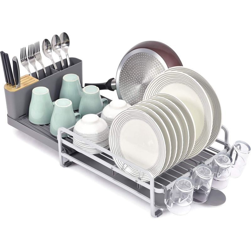 WAKESHOME - Escurridor De Platos Expandible Secaloza Servicio Inoxidable