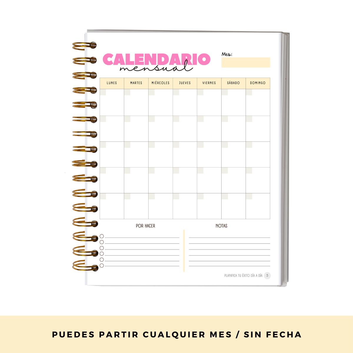 GENERICO - Planifica Tu Día - Planner Diario 3 Meses Sin Fecha