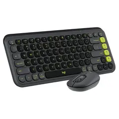 LOGITECH - Kit Teclado y Mouse Inalámbricos Pop Icon Negro
