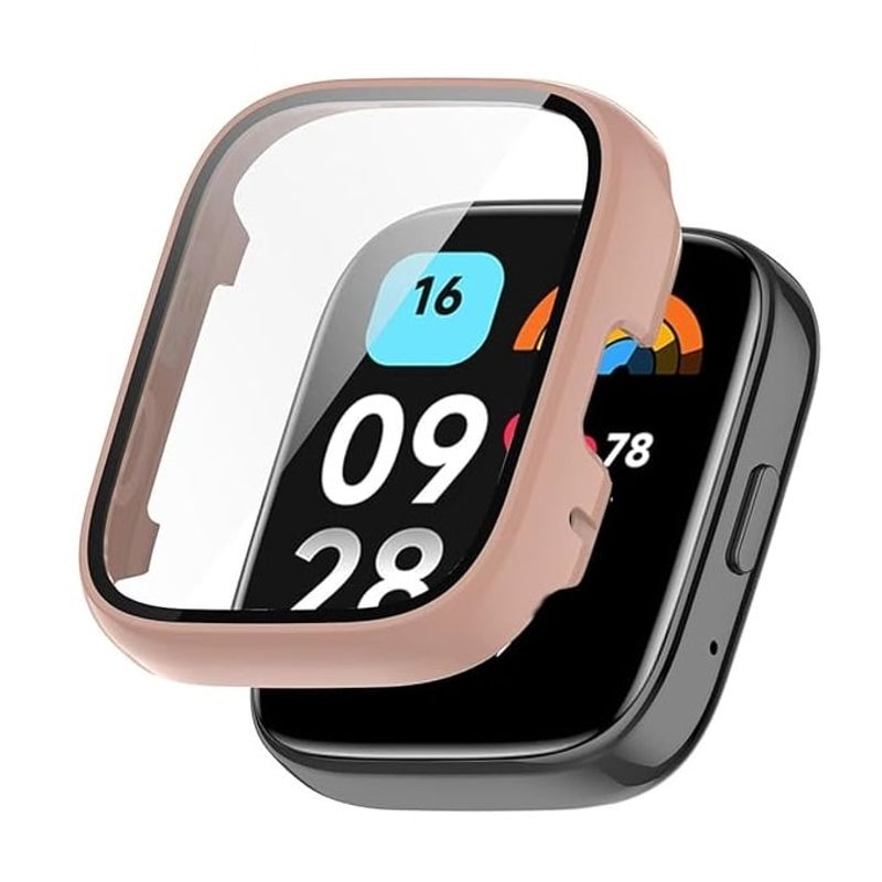 GENERICO - Protector Con Vidrio Para Xiaomi Redmi Watch 3 lite / Active / Rosa