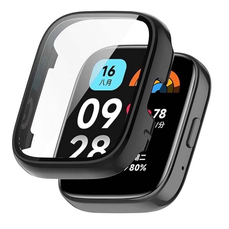 GENERICO - Protector Con Vidrio Para Xiaomi Redmi Watch 3 lite / Active / Negro