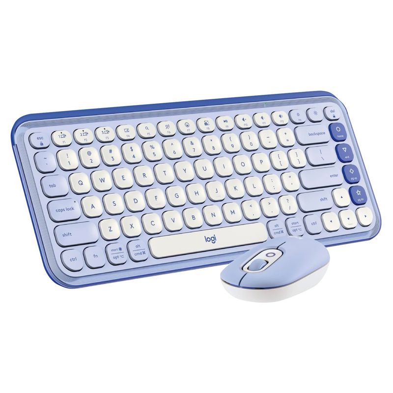 LOGITECH - Kit Teclado y Mouse Inalámbricos Logitech Pop Icon Lila