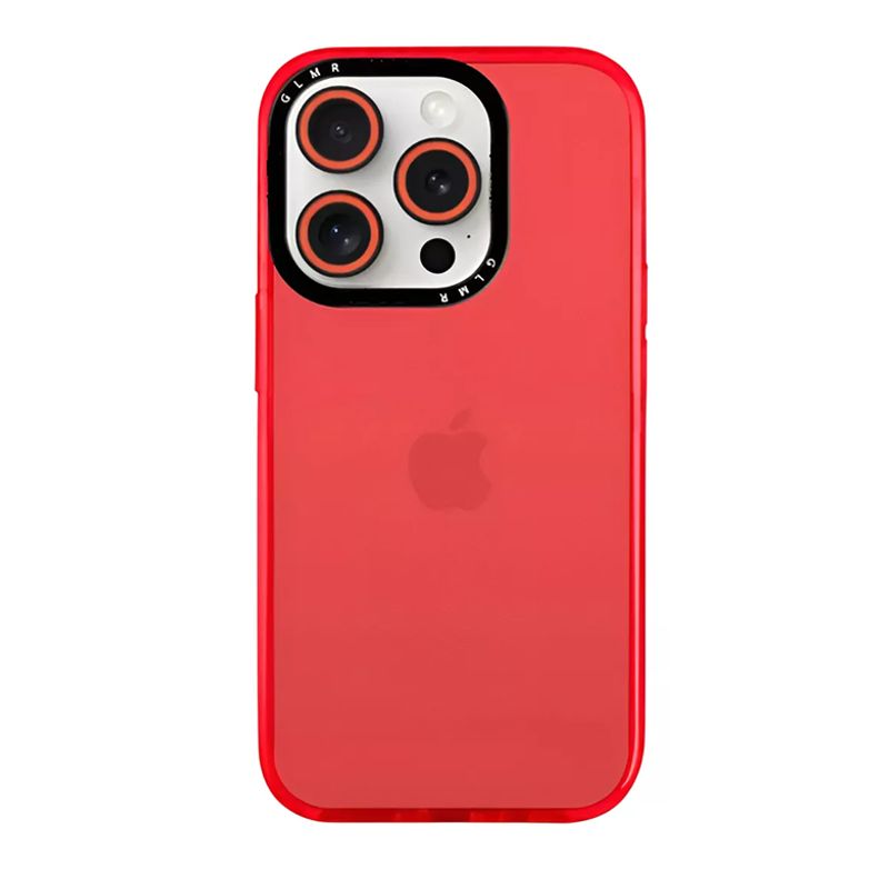 GENERICO - Carcasa Neon Con Lentes Para iPhone 16 Pro Rojo