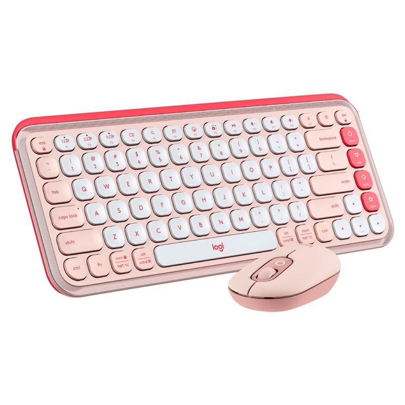 LOGITECH - Kit Teclado y Mouse Inalámbricos Logitech Pop Icon Rosa