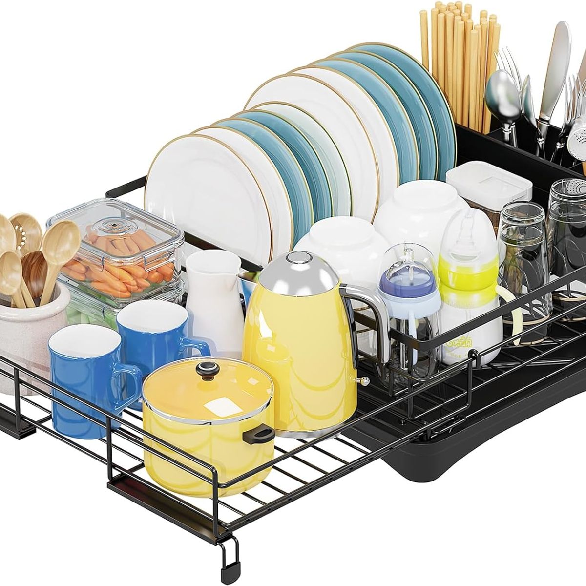 WAKESHOME - Secador Escurridor De Loza Platos Inoxidable Expandible