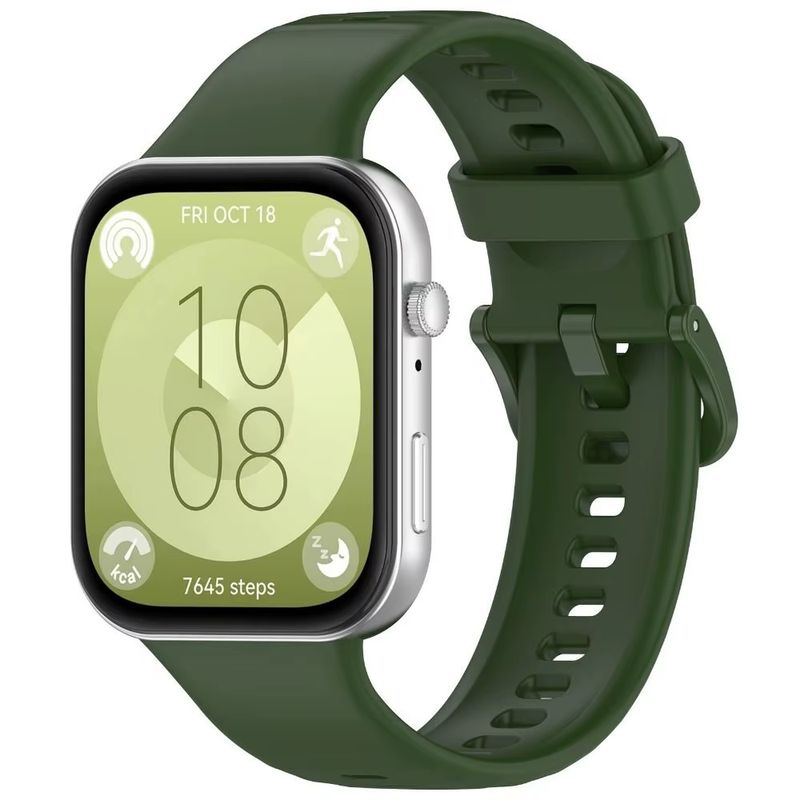 GENERICO - Correa Silicona Compatible Con Huawei Fit 3 / Verde Oscuro