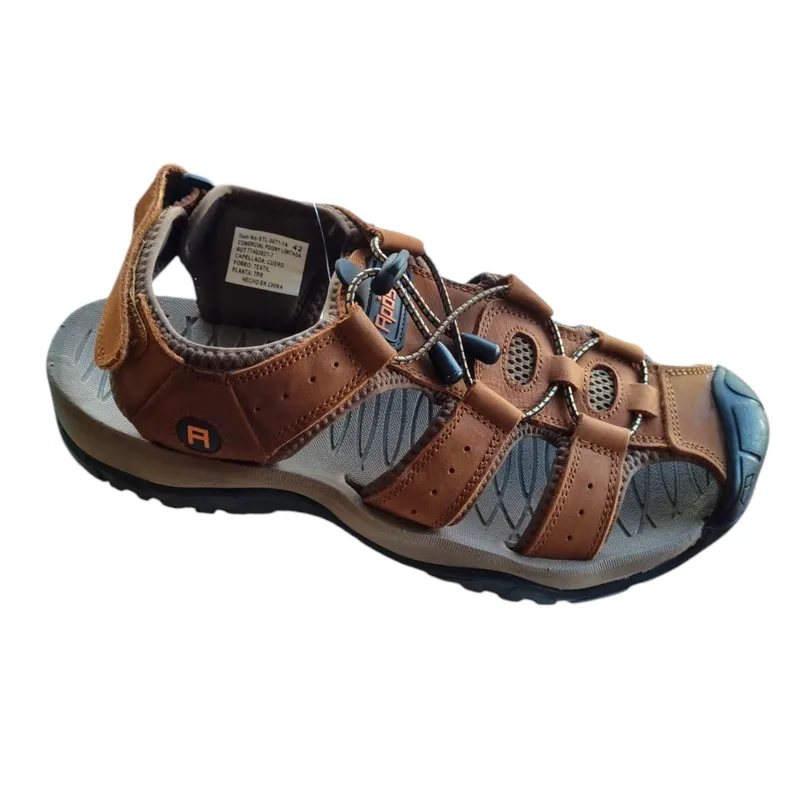 HERIEL - SANDALIAS HOMBRE DE CUERO NEGRAS