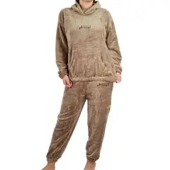 MPROPIA - Pijama Mujer Polar Invierno Con Gorro Excelente Calidad 1763
