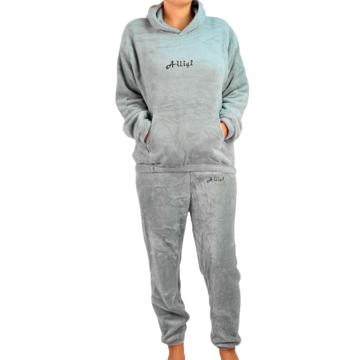 LIKE SHOP - Pijama Mujer Polar Invierno Con Gorro Excelente Calidad 1763