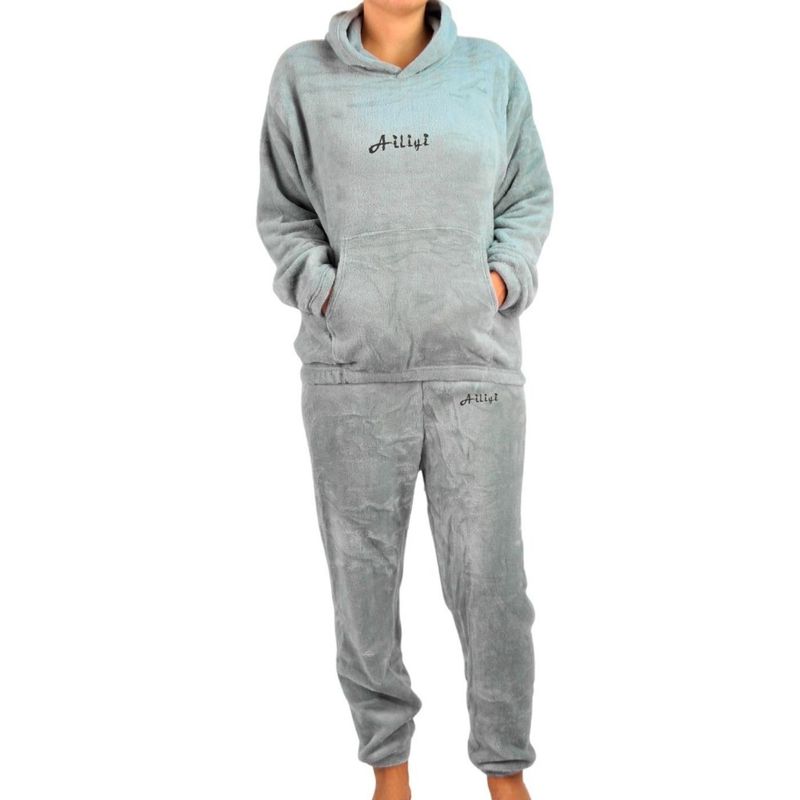MPROPIA - Pijama Mujer Polar Invierno Con Gorro Excelente Calidad 1763