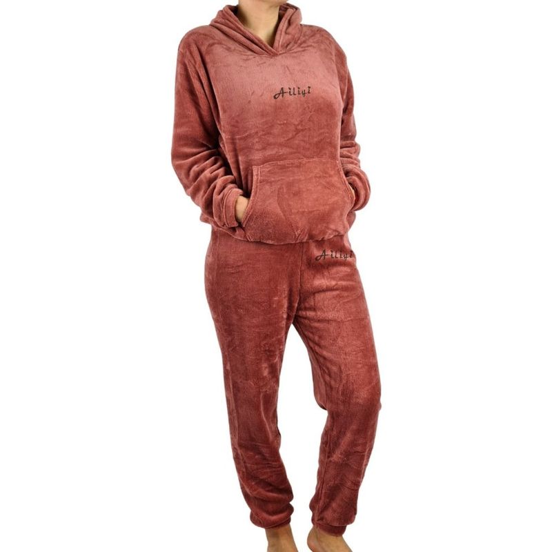 MPROPIA - Pijama Mujer Polar Invierno Con Gorro Excelente Calidad 1763