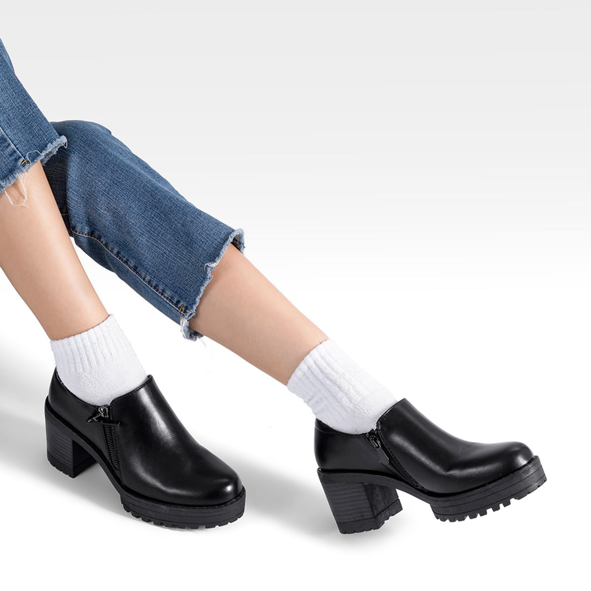 WEIDE - Botin Casual Mujer Negro Eco cuero Formal Weide QBM11