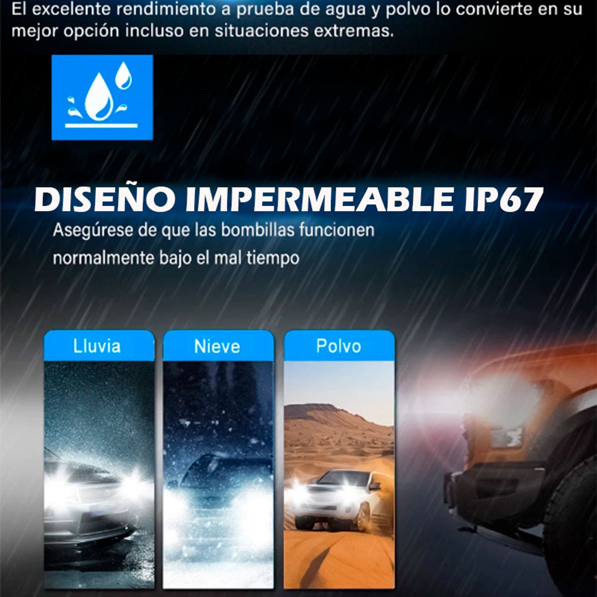 GENERICO - Kit Turbo Led H3 50000lm 6000k 3000w Resistencia Ip67