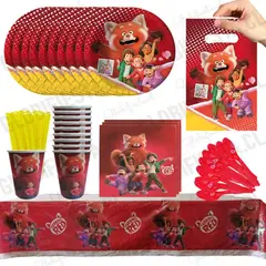 GENERICO - Pack Cotillon Basico Turning Red Cumpleaños X10