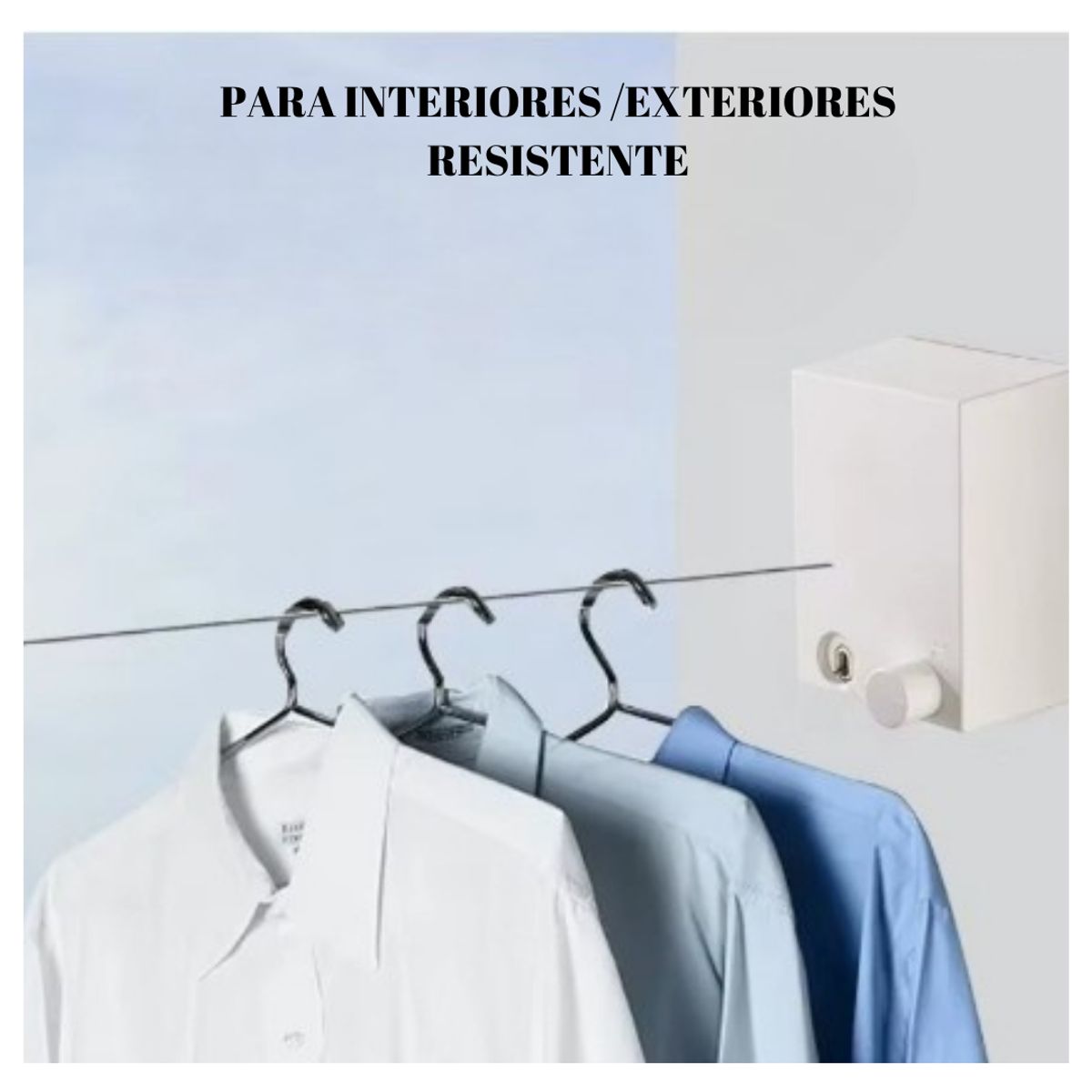 GENERICO - Tendedero Retráctil Doble Cuerda Acero Inoxidable Ajustable