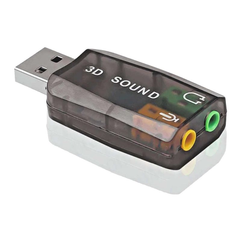 GEN - Tarjeta Adaptador Sonido Externa Usb Audio Microfono Pc Aux