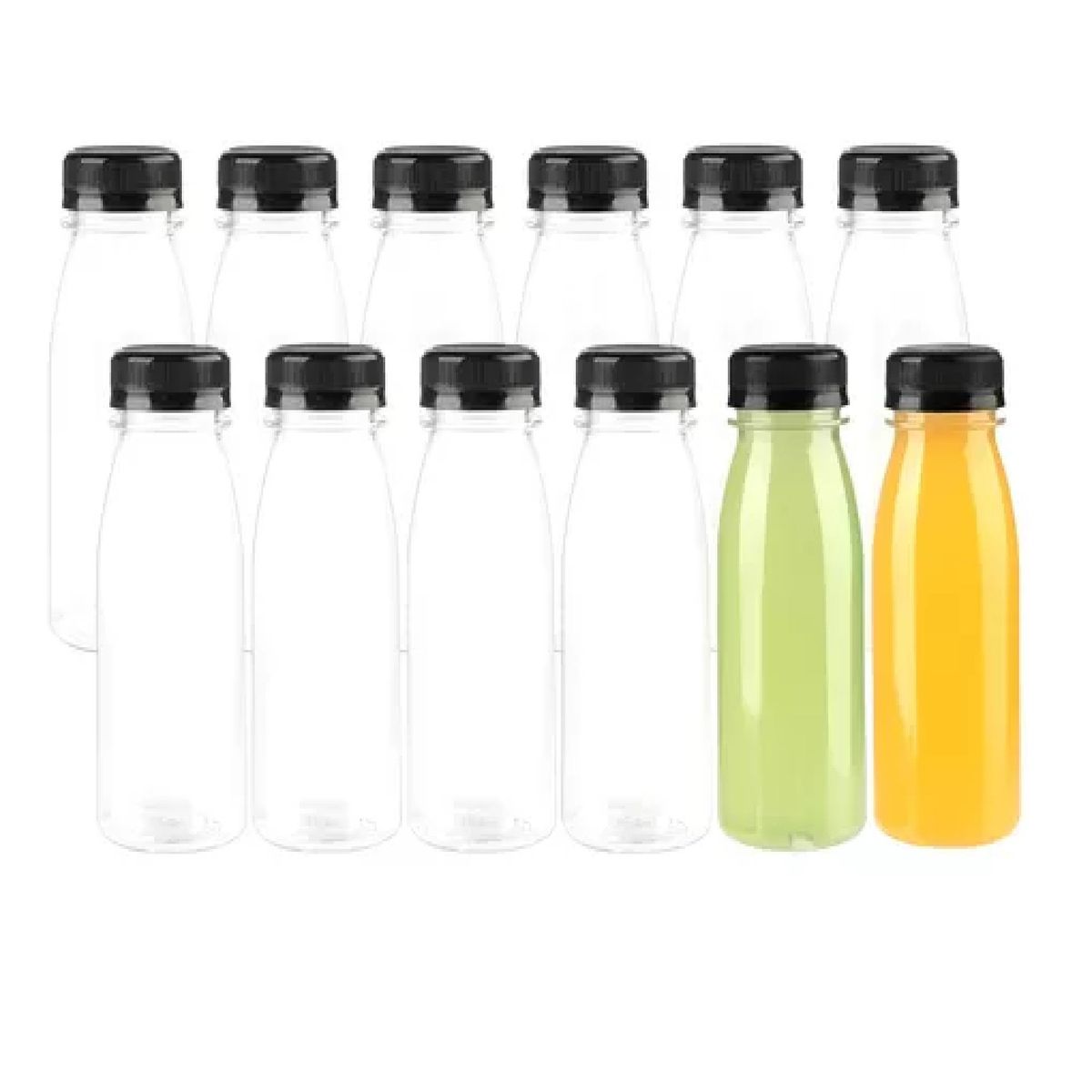 PASTELERIUSCL - 12 Botellas Pet Transparente Botellas Plastico 300ml Botella Con Tapa Botellas Plásticas Para Jugos