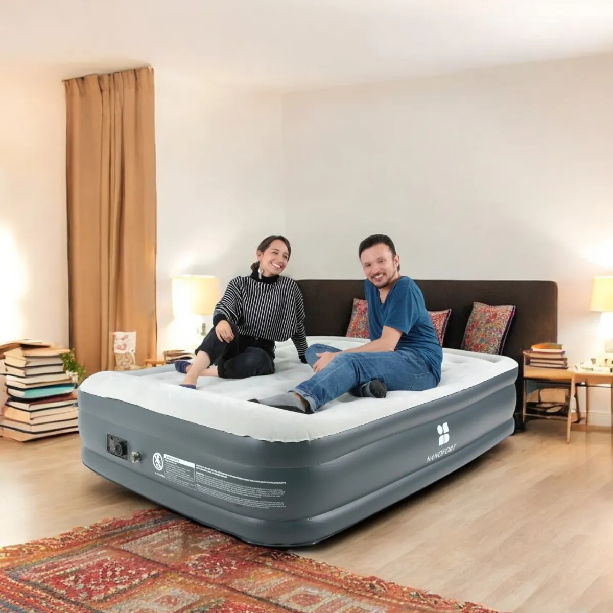 RACK & PACK - Colchón Inflable Queen con Bomba de Aire Eléctrica Intex