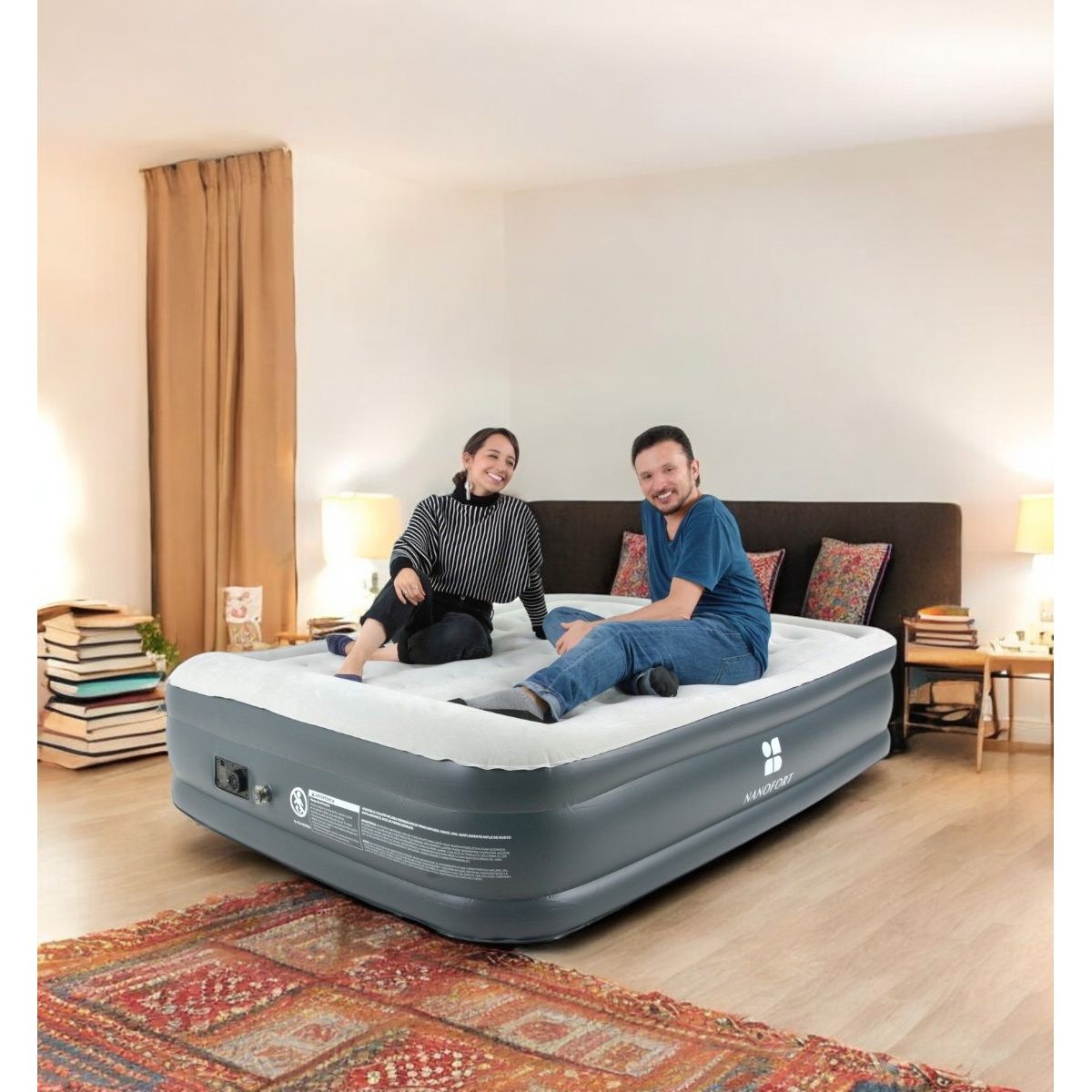 RACK & PACK - Colchón Inflable Queen con Bomba de Aire Eléctrica Intex