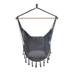 GENERICO - Silla Hamaca Colgante con FlecosTejido - Casas Columpio Gris Oscuro
