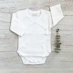 WAWABABY - Body Wawa Básico Picot Blanco Algodón Pima