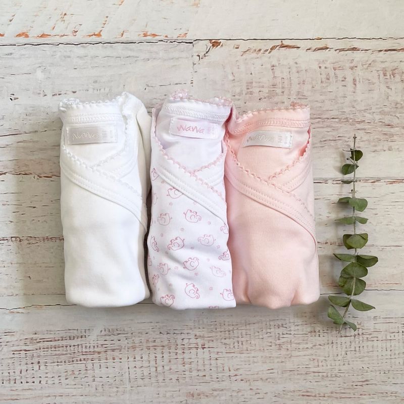 WAWABABY - Pack 3 bodys Wawa elefantes rosado Algodón Pima