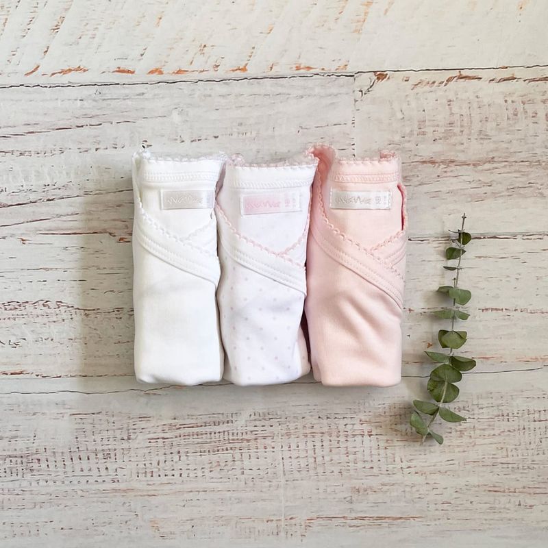 WAWABABY - Pack 3 bodys Wawa puntitos rosado Algodón Pima