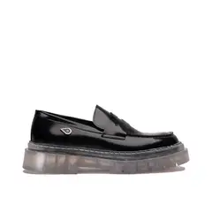 LANDAZURI - Mocasín Cuero Mármara Negro Cristal