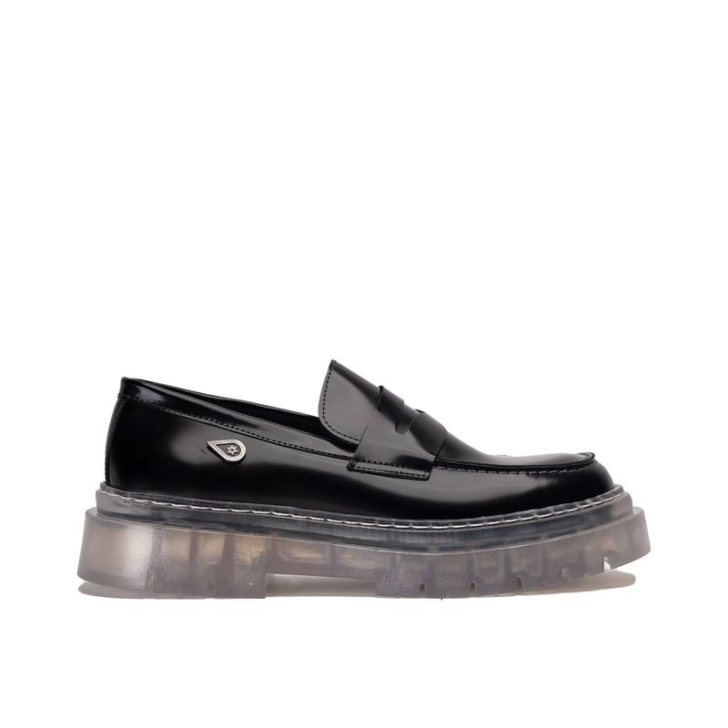 LANDAZURI - Mocasín Cuero Mármara Negro Cristal Landazuri