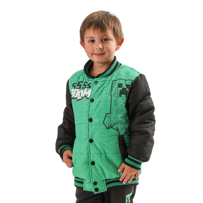 MINECRAFT - Chaqueta Varsity Minecraft Creeper Acolchada - Niños 6-12 Años