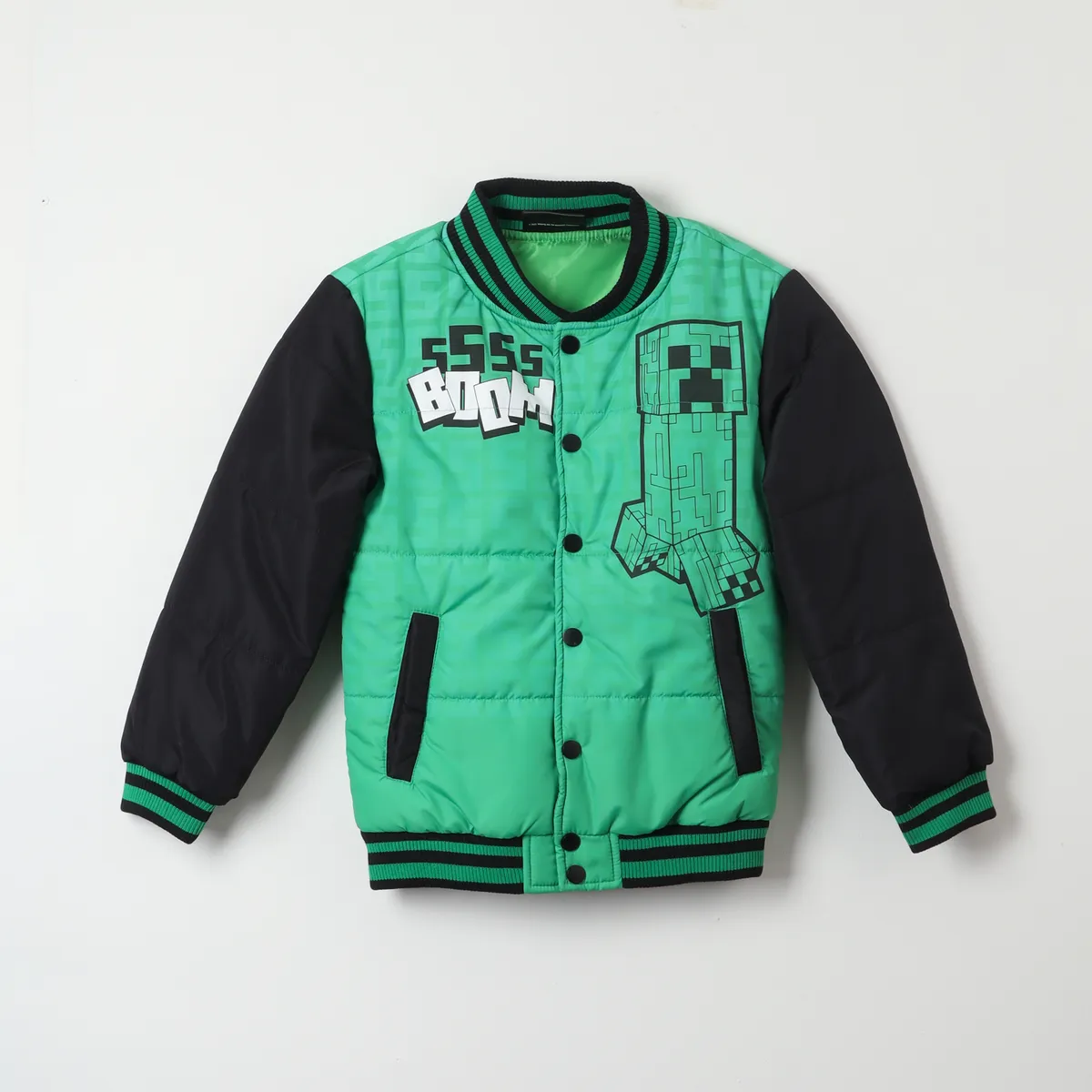 MINECRAFT - Chaqueta Varsity Minecraft Creeper Acolchada - Niños 6-12 Años