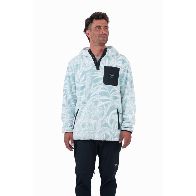 KAYA UNITE - Polar Hombre Half Zip Hood Tupa Teal